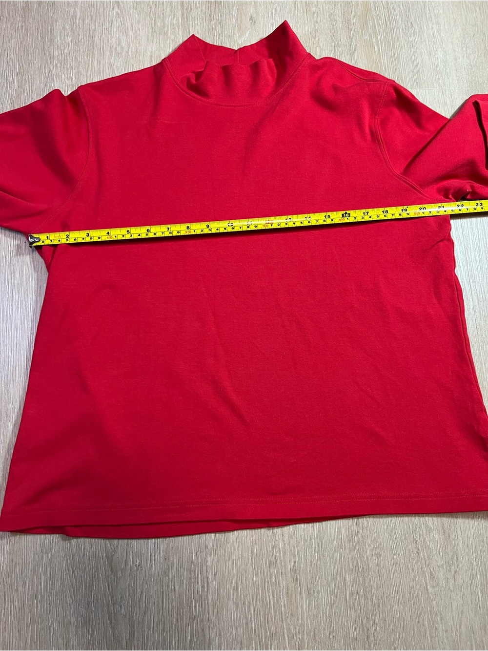 Lands’ End Rich Red Mock Neck Minimalist Chic Top - Picture 5 of 6